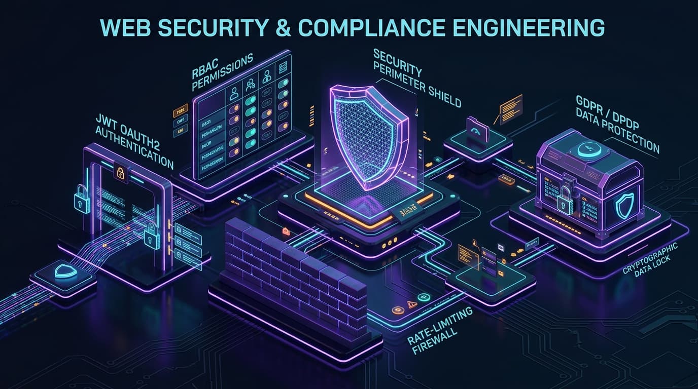 Web Security & Compliance technical infographic