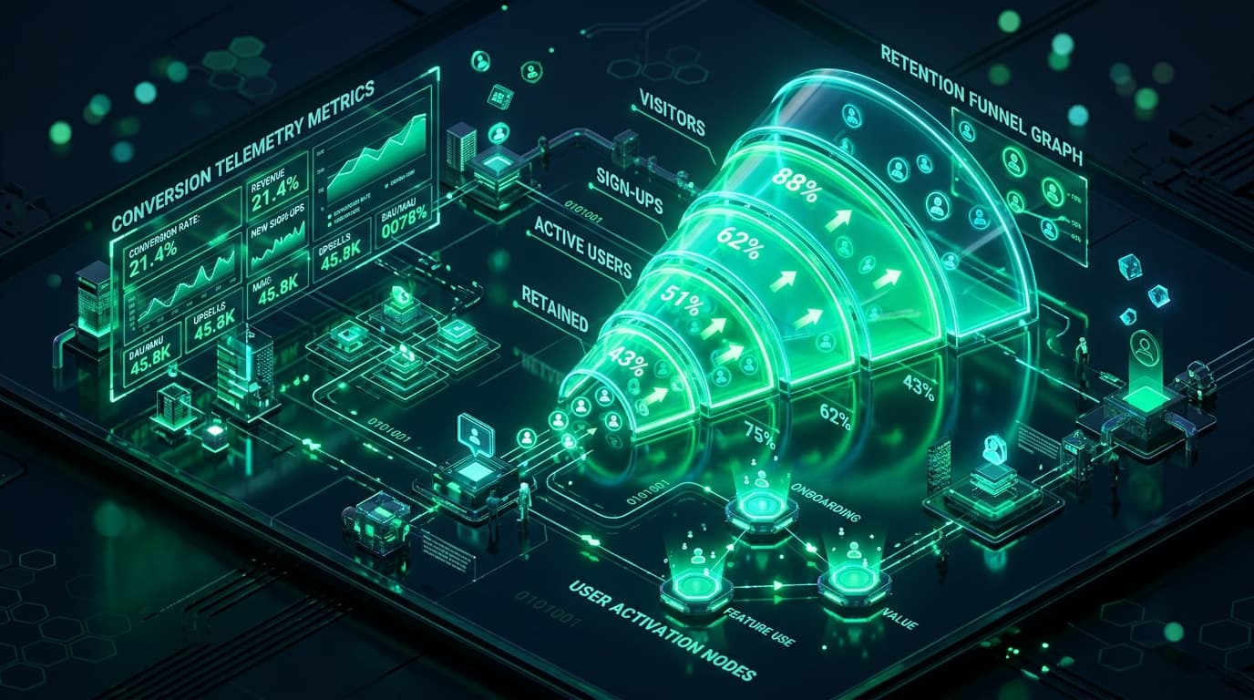 Product-Led Growth Telemetry infographic emblem